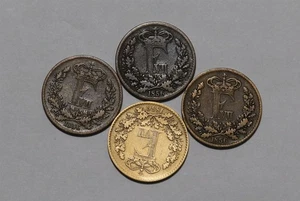 🧭 🇩🇰 DÄNEMARK 1 RIGSMONT SKILLING LOT - 4 MÜNZEN B88 #8 ZS28 - Bild 1 von 2