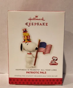 Hallmark Snoopy Woodstock Patriotic Pals Ornament 2014 Happiness is Peanuts - Picture 1 of 6