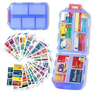 Large Daily Pill Container with Medicine Labels - 7 Day Mini Medication Organ... - Picture 1 of 7