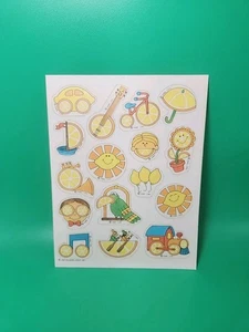 Vintage 1982 Hallmark Lemon Fruit Themed Scratch 'N Sniff Sticker Sheet NO SCENT - Picture 1 of 23