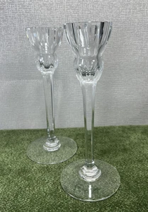 Waterford Crystal PALLADIA Set of 2 Candlestick Holders 8” Marquis by Waterford - Picture 1 of 7