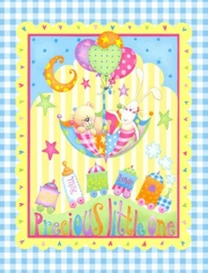Henry Glass Precious Little One BluePanel Cotton Fabric 5975-22 - Picture 1 of 1