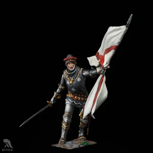 AUF LAGER Englischer Bannerträger in Agincourt bemalter Spielzeugsoldat Vorverkauf | Kunst - Bild 1 von 8