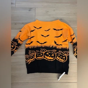 NEU Oversize Halloween Kürbis Schulterfrei Pullover Pulli M - Bild 1 von 3