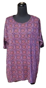 LULAROE XS Top "Irma" women's Blouse Abstract Design NWT NEW HI LOW HEM LULA ROE - Picture 1 of 7