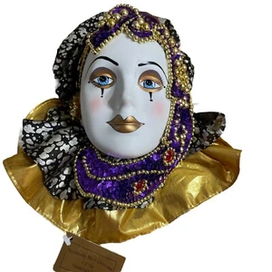Natürlich New Orleans Glück Maske Karneval Träne Gesicht Perlen Pailletten 9 Zoll - Bild 1 von 9