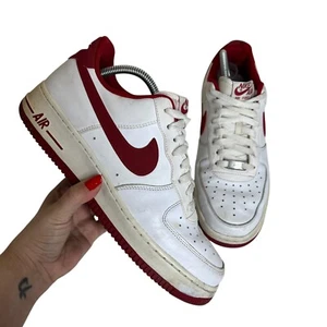 Nike Air Force 1 Niedrig Turnschuhe 488298-156 Weiß Fitnessstudio Rot Herren 9 - Bild 1 von 11