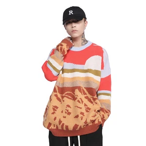 Niepce Men's Farmland Artwork Knit Sweater Streetwear Crewneck Pullover - Picture 1 of 7