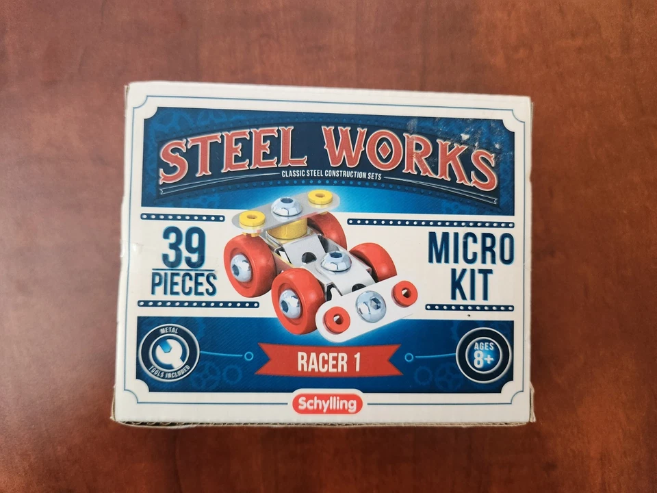 Schylling Steel Works Toy Racer 1 Micro Kit New Classic Construction Set 39 pcs. - Image 1 of 1