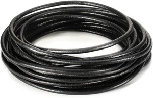 UnCommon Artistry Genuine Leather Smooth Round Cord 15 Ft (5 Yards) (Black 2mm) - Picture 1 of 2