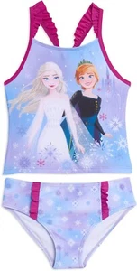 Traje de baño tankini de 2 piezas para niñas congeladas ☆ tallas 2T, 4-6x - Imagen 1 de 7