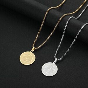 Men’s Gold Medusa Pendant Necklace Chain Stainless Steel Plated Gift
