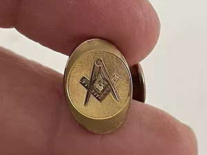 Vintage Masonic Freemason Gold Filled Single Cufflink Marked - Picture 1 of 4