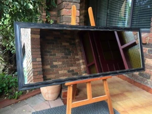 Full Length Wall Mirror Aged Black Distressed Wood Frame 159cm x 59cm - Picture 1 of 5