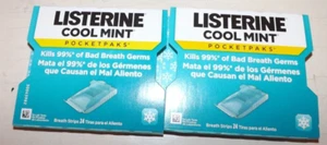 Listerine Cool Mint Antiseptic Fresh Breath Strips 2 Pocketpaks (24-Strip Pack) - Picture 1 of 2