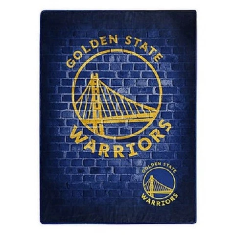 Golden State Warriors Street Design Plush 60" by 80" Twin Raschel Blanket - NBA Cover