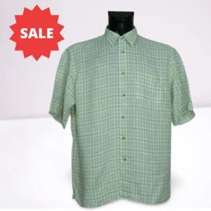 ++^ MENS Marks and Spencer SHIRT SHORT SLEEVE LINEN SIZE L EXCL #../ - Picture 1 of 6