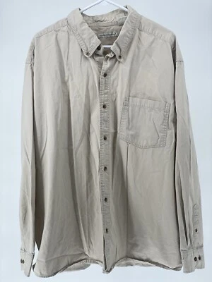 Knightsbridge Button Up Lined Long Sleeve Tan Beige Men’s 2XL Shirt Cotton - Image 1 of 4