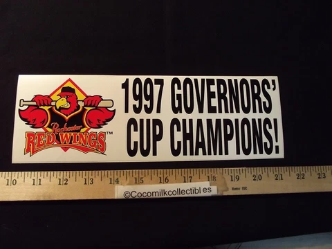 Vintage 1997 Rochester Red Wings NY Bumper Sticker Governor's Cup Champions Logo Cover