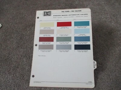 PAINT COLOUR REFERENCE 1962 FORD FALCON  PAINT CHIPS - Image 1 of 3