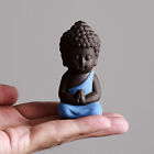 Ceramic Little Monk Small Buddha Figurine Idol Blue & black color