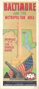 1968 Road Map BALTIMORE Towson Goucher Pikesville Glen Burnie Dundalk Maryland - Picture 1 of 4