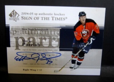 Mark Parrish 2004-05 Upper Deck SP Authentic Sign of the Times Auto!Islanders RW - Image 1 of 2