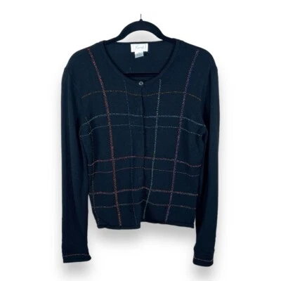 CÁRDIGAN FOXCROFT VINTAGE MEDIANO NEGRO COLORIDO BOTÓN DELANTERO ELÁSTICO MANGA LARGA Foto 1 de 4