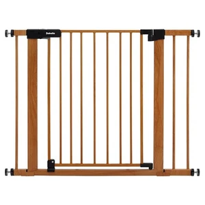 29-40" Metal Baby Gate with Wood Pattern, Auto Close Dog/Pet Door for the House、 - Picture 1 of 7