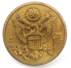 WWI WWII US ARMY BRASS COAT BUTTON W/ EAGLE FRANK BROS TEXAS #C36 - Picture 1 of 1