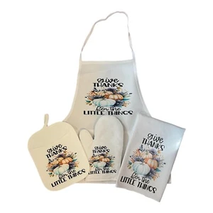 Grembiule da cucina grande donna con tasche ""Grazie per le piccole cose - Foto 1 di 2