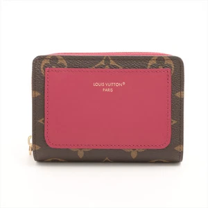 Louis Vuitton Monogram Portefeuilles Roux M82377 Fuschia Compact Wallet responsi - Picture 1 of 10
