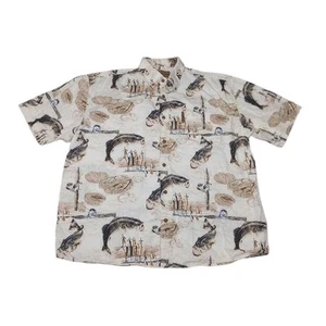 Magellan Men's XL Shirt Fishing Rod Fish Button Up Short Sleeve 100% Cotton - Picture 1 of 8