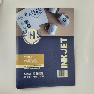 Waterslide Decal Paper Hayes Paper Co. Inkjet Clear New A4 20 Sheets - Afbeelding 1 van 2