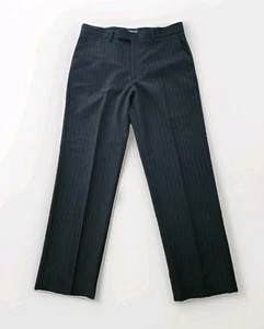 Kenneth Cole Reaction Dress Pants Black Men's 32 x 30 Mens Pockets Pinstripe - Picture 1 of 4