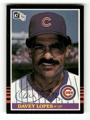 1985 Donruss 604 Davey Lopes signed auto autograph  ASC BXCP58 - Image 1 of 2