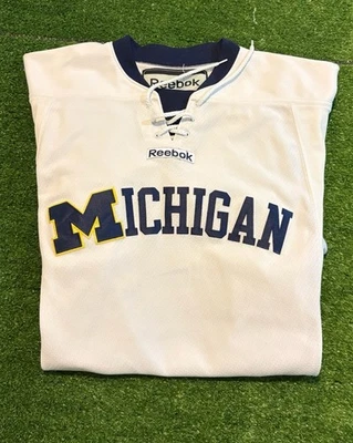 Мичиган росомахи джерси мужской маленький белый синий reebok хоккей свитер ретро 31 - Изображение 1 из 4
