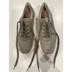 Paul Green Super Soft Sneakers Sage Green Suede Leather Men's Size 7.5 Designer - Picture 1 of 8