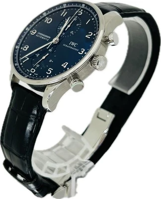 IWC Portugieser Chronograph IW371447 Black 41mm Mens Watch Excellent++ A4421 - Image 1 of 4