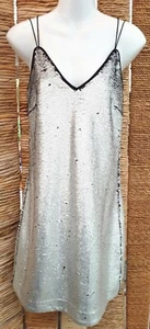 NEW LOOK PREMIUM BNWT Dress Size 10 Silver Sequin Grey Strappy RRP £39.99 Ladies - Picture 1 of 12