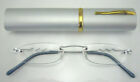Rimless Reading Glasses +1.00~+4.00 Lightweight Quality Flexible Steel Arms R52
