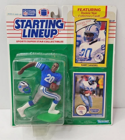 1990 Starting Lineup - Barry Sanders w/ Rookie Year Cards - NFL Detroit Lions Cover