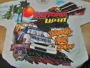 Pepsi 400 'At The Speed Of Light' White T-shirt XL Daytona First Night Race - Picture 1 of 5
