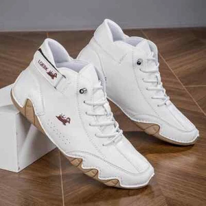 Men's Casual Shoes Hight Top Sneakers Fashion Loafers Comfortable Ankle Boots - Picture 1 of 18