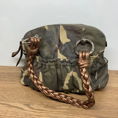 B. Makowsky Caroline Camouflage & Bronze Leather Satchel Shoulder Bag - Image 1 of 4