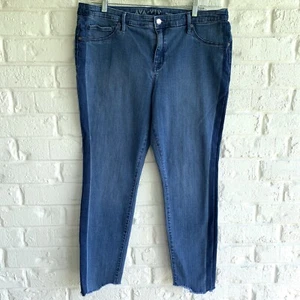 AVA & VIV Raw Hem Blue Jean Power Stretch Ultra Jegging Women Size 16 Dark Side - Picture 1 of 7