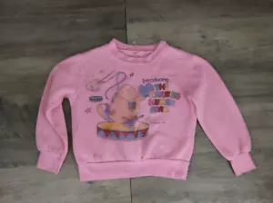 VINTAGE Morgan 1982 Girls Graphic Crew Neck Raglan Sweatshirt Sz 5-6 Human Bean - Picture 1 of 9