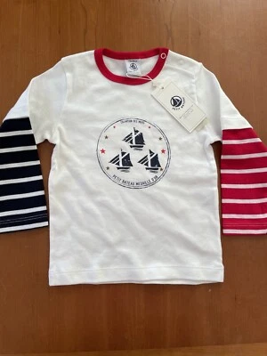 Petit Bateau NWT Red/White/Blue Nautical 100% Cotton Knit Long Sleeve Top24Mos - Image 1 of 4