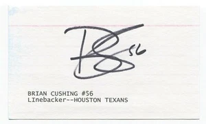 Brian Cushing Signed 3x5 Index Card Autographed Signature Football Texans - Picture 1 of 2