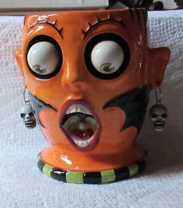 Vintage Dept 56 Halloween Googly Eye Monster Head Votive Candle Holder  - Picture 1 of 9